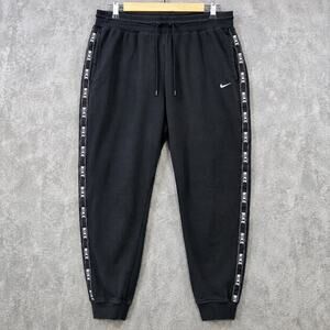 Nike Sportswear 1X Logo Tape Fleece Joggers Black Athleisure Streetwear
